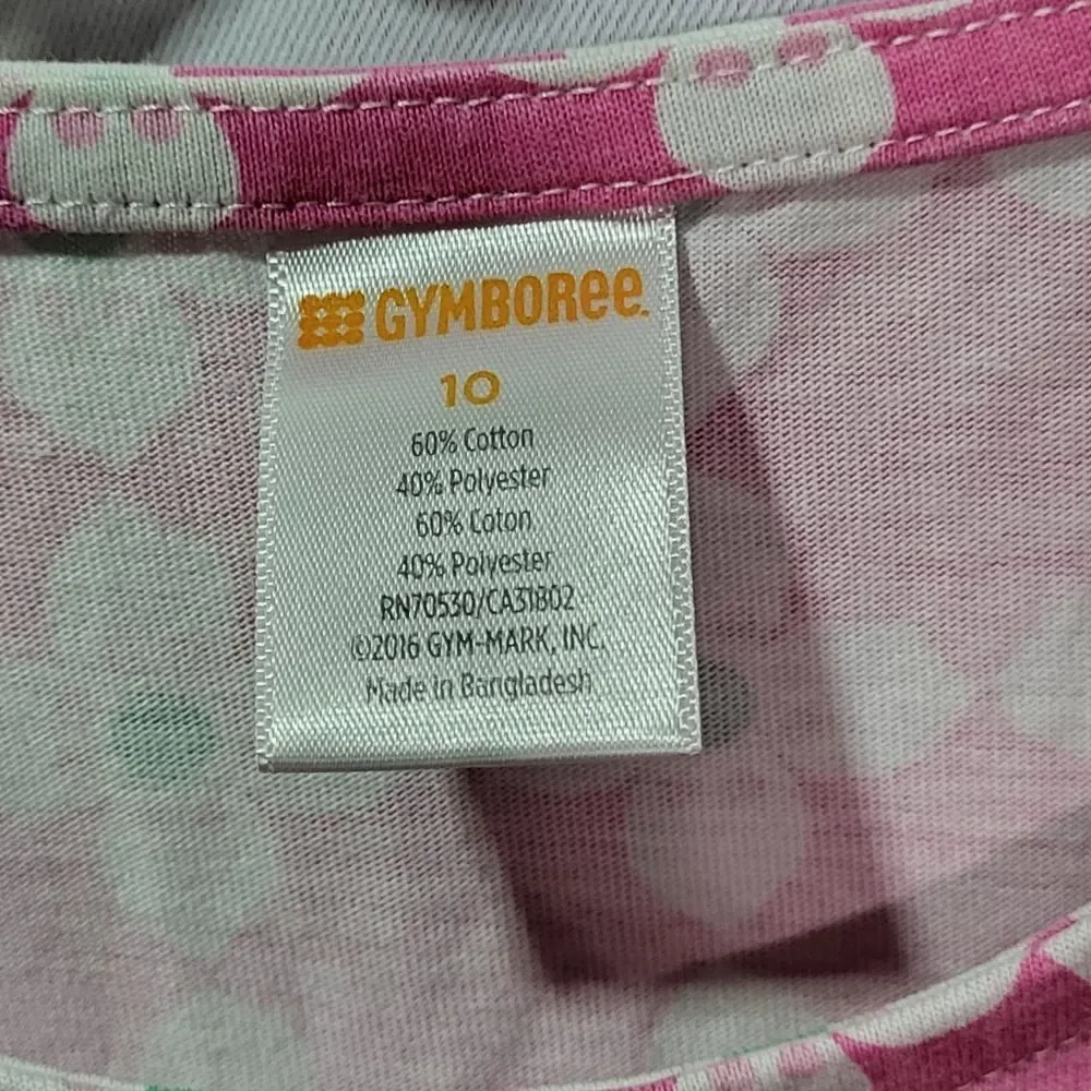 Gymboree Girls Pink Floral Ruffle Sleeveless Causal Dress Size 10 GUC